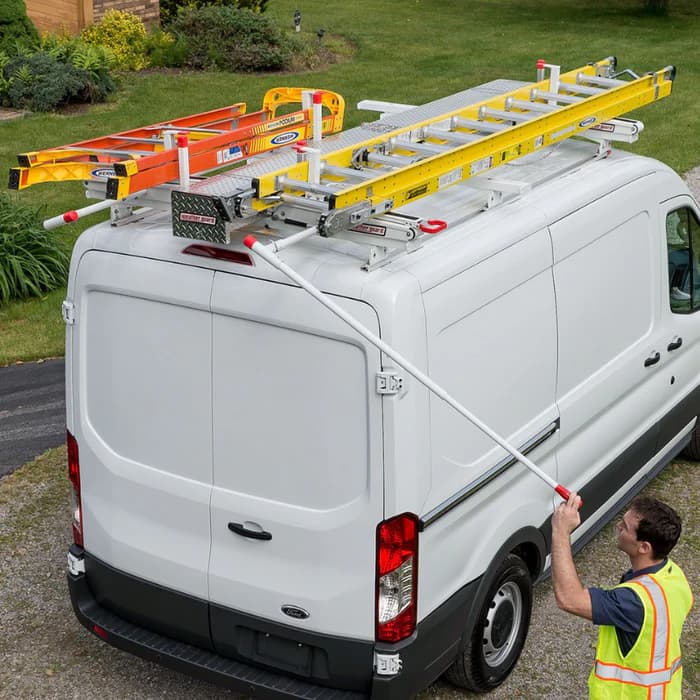 WeatherGuard EZGLIDE2 Drop-Down van rack operating handle