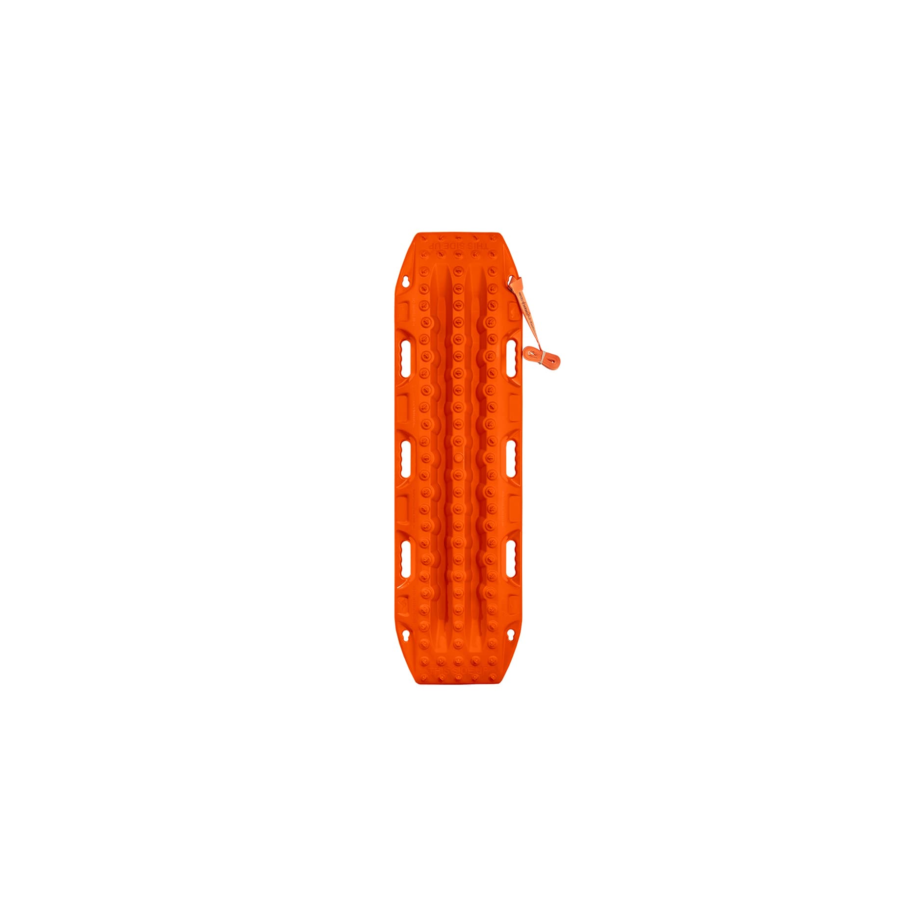 maxtrax signature orange recovery board on white background horizontal with leash
