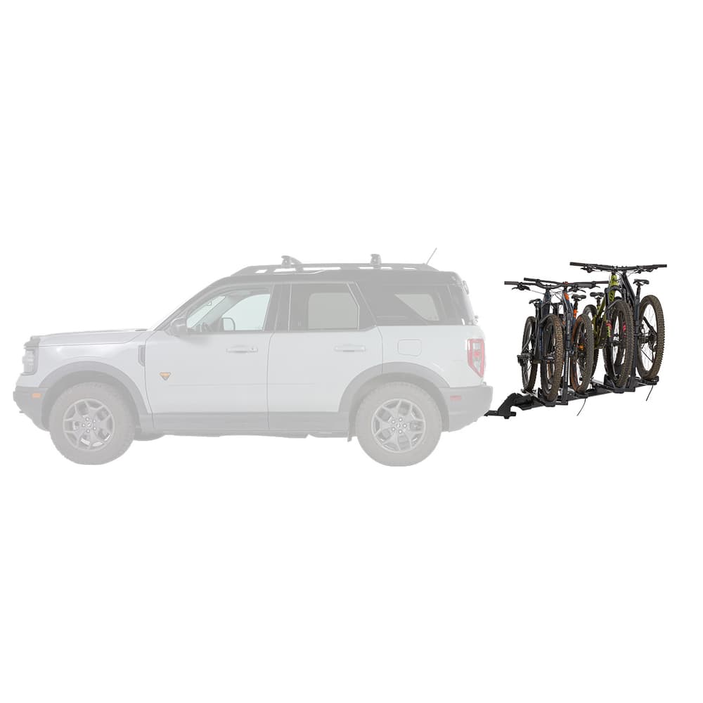 StageTwo add-on attached to the StageTwo installed on back of SUV - side profile