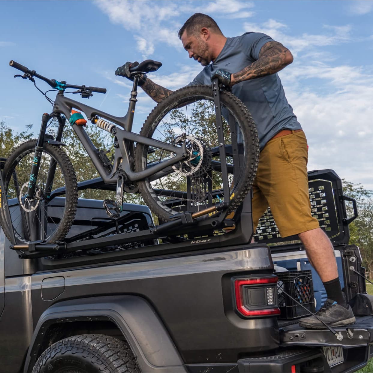 Kuat IBEX Truck Rack System With Bike Rack Attached