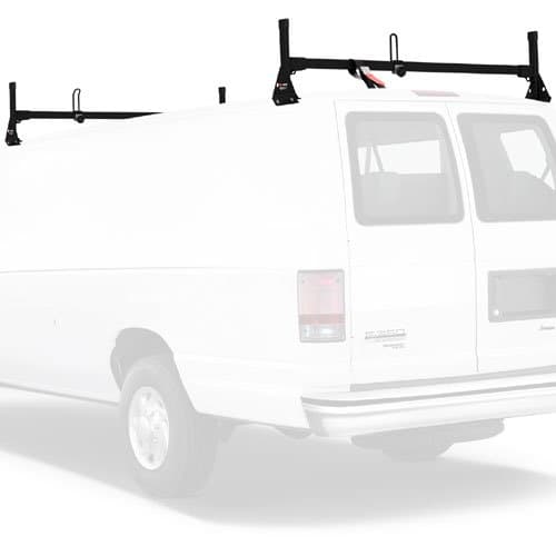 Vantech H1 2 Bar Aluminum Van Ladder Racks Chevy Express 96+ / Black