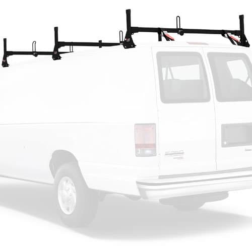 Vantech H1 3 Bar Aluminum Van Ladder Racks Chevy Express 96+ / Black